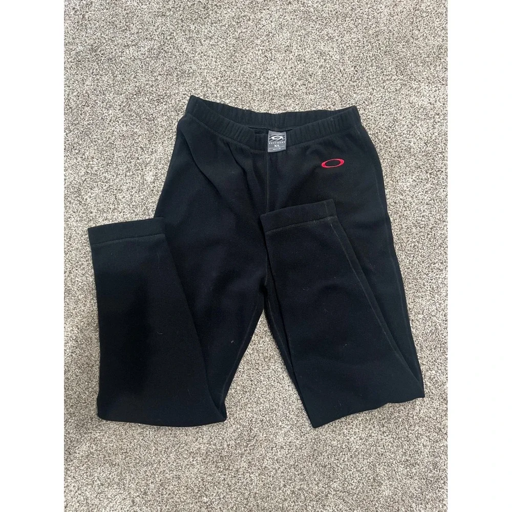 Oakley Software Vintage‎ Fleece Sweatpants Mens XL Black Red Logo Made in Canada